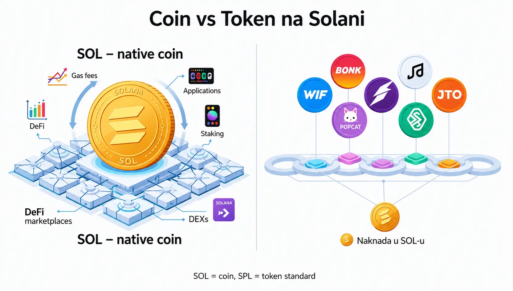 Coin vs token na Solani